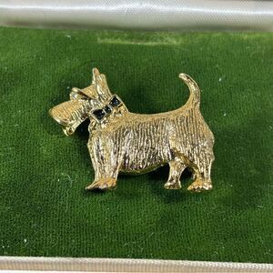 Vintage Gold Tone Scottie‎ Scottish Terrier Dog Pin Brooch